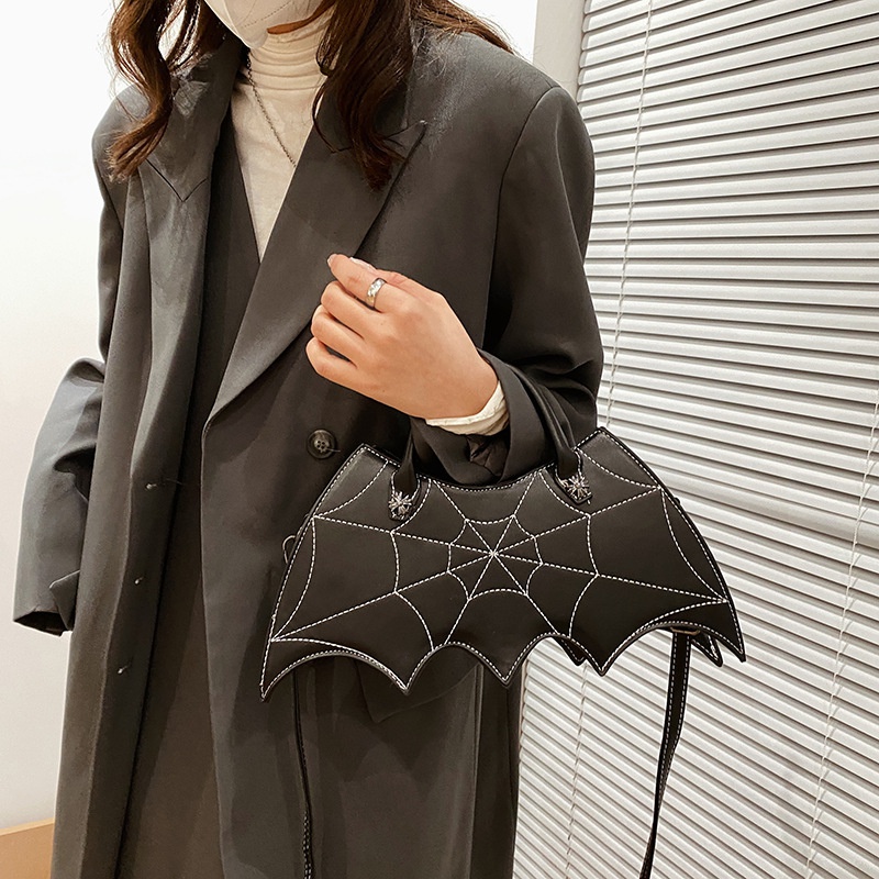new funny bat fashion retro punk dark embroidery portable messenger shoulder bag
