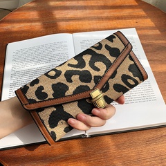 2021 wallet long buckle tri-fold leather bag Korean version of multi-card clutch wallet