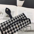 Houndstooth Small Wallet Retro Wallet Contrasting Color Folding Buckle Long Clutchpicture14