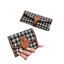 Houndstooth Small Wallet Retro Wallet Contrasting Color Folding Buckle Long Clutchpicture15