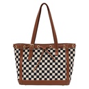 2021 new autumn and winter fashion checkerboard large capacity tote drawstring shoulder handbagpicture12