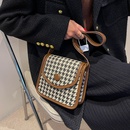 Shoulder Bag Small Bag Korean Style Chessboard Plaid 2021 New Houndstooth Fashion Retro Crossbody Small Square Bag Winter Womenpicture11