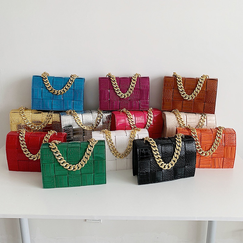 new handbags trendy fashion crossborder woven small square bag chain messenger bag