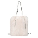 Furry Bag Womens 2021 Spring New Fashion Chain Handbag Shoulder Messenger Bag Plush Bucket Bagpicture13