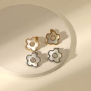stainless steel earrings natural white shell threedimensional flower earrings jewelrypicture10