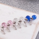 European And American Popular Glass Short Shrimp Male Buckle Ear Clip Fashion Simple Titanium Steel Earrings Colorful Crystal Ornament For Womenpicture12