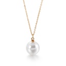 Korean Fashion Shell Pearl Pendant Titanium Steel Clavicle Chain Simple Multicolor Necklacepicture9