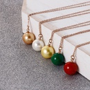 Korean Fashion Shell Pearl Pendant Titanium Steel Clavicle Chain Simple Multicolor Necklacepicture10