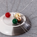 Korean Fashion Shell Pearl Pendant Titanium Steel Clavicle Chain Simple Multicolor Necklacepicture11
