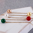 Korean Fashion Shell Pearl Pendant Titanium Steel Clavicle Chain Simple Multicolor Necklacepicture12