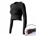 new exposed umbilical sports longsleeved highelastic loose running fitness clothes yoga clothespicture12