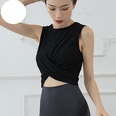 2021 new sexy sleeveless yoga clothes sports solid color round neck fitness toppicture14