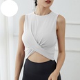 2021 new sexy sleeveless yoga clothes sports solid color round neck fitness toppicture17