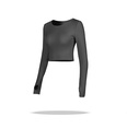 2022 European And American Spring And Summer New Lulu Yoga Jacket Women S LongSleeved Round Neck Tshirt Skinny Short Sports Workout Clothespicture28