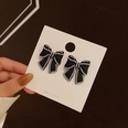 Korean pearl black bow earrings wholesalepicture10