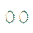 Copper Plated 18k Real Gold Gem Earrings Turquoise Rosestone Color Earringspicture13