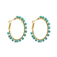 Copper Plated 18k Real Gold Gem Earrings Turquoise Rosestone Color Earringspicture14