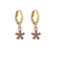 jewelry microinlaid zircon colored diamonds small earrings flowers woodpeckerpicture14