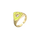 Hecheng Ornament Dripping Oil Triangle Pattern MicroInlaid Zircon Ring Open Ring Color Ring Vj303picture13