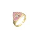 Hecheng Ornament Dripping Oil Triangle Pattern MicroInlaid Zircon Ring Open Ring Color Ring Vj303picture19