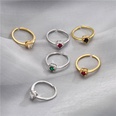 microinlaid zircon color diamond heartshaped ring opening adjustable 18K goldplated ringpicture11