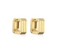 Hecheng Ornament Glossy Vertical Stripes Square Ear Clip Fashion 18K Gold Plated Ornament Ve394picture11