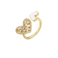 Drop Oil Nectarine Heart Open Ring Microinlaid Zircon Love Heart Adjustable Jewelry Ringpicture12