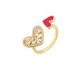 Drop Oil Nectarine Heart Open Ring Microinlaid Zircon Love Heart Adjustable Jewelry Ringpicture13