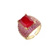 Hecheng Ornament MicroInlaid Colorful Crystals Square Zircon Ring Exaggerated Western Style Open Ring Vj275picture14