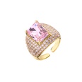 Hecheng Ornament MicroInlaid Colorful Crystals Square Zircon Ring Exaggerated Western Style Open Ring Vj275picture15