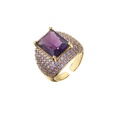 Hecheng Ornament MicroInlaid Colorful Crystals Square Zircon Ring Exaggerated Western Style Open Ring Vj275picture16