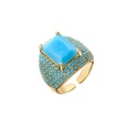 Hecheng Ornament MicroInlaid Colorful Crystals Square Zircon Ring Exaggerated Western Style Open Ring Vj275picture17