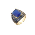 Hecheng Ornament MicroInlaid Colorful Crystals Square Zircon Ring Exaggerated Western Style Open Ring Vj275picture18