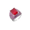 Hecheng Ornament MicroInlaid Colorful Crystals Square Zircon Ring Exaggerated Western Style Open Ring Vj275picture21