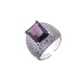 Hecheng Ornament MicroInlaid Colorful Crystals Square Zircon Ring Exaggerated Western Style Open Ring Vj275picture23