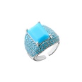 Hecheng Ornament MicroInlaid Colorful Crystals Square Zircon Ring Exaggerated Western Style Open Ring Vj275picture24