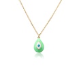 Hecheng Ornament Colorful Oil Necklace Drop Shape Eye Pendant Necklace 18K Gold Plated OShaped Chainpicture15