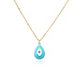 Hecheng Ornament Colorful Oil Necklace Drop Shape Eye Pendant Necklace 18K Gold Plated OShaped Chainpicture16