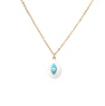 Hecheng Ornament Colorful Oil Necklace Drop Shape Eye Pendant Necklace 18K Gold Plated OShaped Chainpicture19