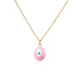 Hecheng Ornament Colorful Oil Necklace Drop Shape Eye Pendant Necklace 18K Gold Plated OShaped Chainpicture20
