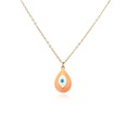Hecheng Ornament Colorful Oil Necklace Drop Shape Eye Pendant Necklace 18K Gold Plated OShaped Chainpicture21