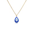 Hecheng Ornament Colorful Oil Necklace Drop Shape Eye Pendant Necklace 18K Gold Plated OShaped Chainpicture22