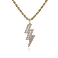 micro inlaid full diamond zircon lightning pendent twist stainless steel necklace wholesalepicture11