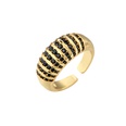 Microinlaid Color Diamond 18K Gold Plated Ring Opening Adjustable Wide Face European and American Ringpicture13