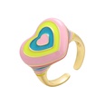 color peach heart ring rainbow open ringpicture10