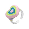 color peach heart ring rainbow open ringpicture11