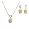 Hecheng Ornament Micro Inlaid Zircon Sun Necklace And Earrings Suite Ornament CrossBorder Sold Jewelry Ornamentpicture15