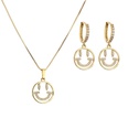 Hecheng Ornament Micro Inlaid Zircon Smiley Necklace Ornament Set Ins Trendy Smiley Ornamentpicture14