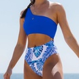 new European and American swimsuit oneshoulder solid color sexy high waist onepiece swimsuitpicture23