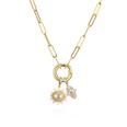 fashion microinlaid zircon palm eye pattern 18k goldplated copper necklace wholesalepicture12